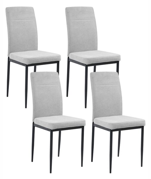 Sada 4 jídelních židlí RINER Tkanina Šedá
