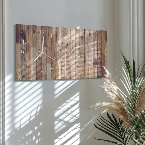 Skleněné hodiny horizontální Dřevěné desky zsppb-60x30-00295280