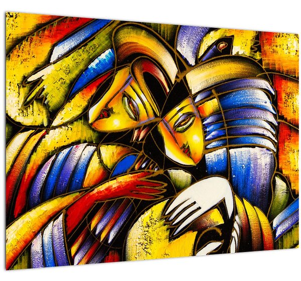 Obraz - Olejomalba, milenci (70x50 cm)