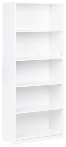 Knihovna s 5 policemi ZEHNA 197 cm Bílá