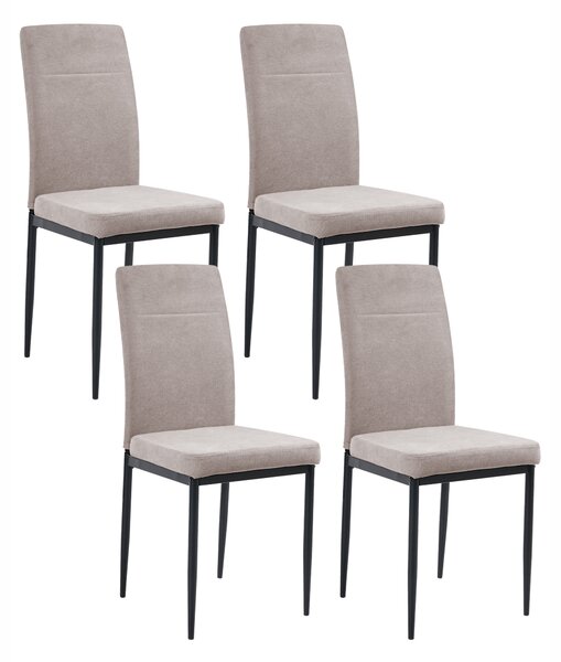 Sada 4 jídelních židlí RINER Tkanina Taupe