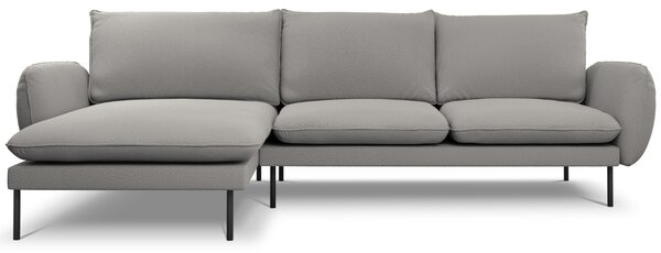 -25 % Dny MOMENTI– Cosmopolitan Design Šedá bouclé rohová pohovka Vienna 255 cm, levá