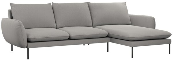 -25 % Dny MOMENTI– Cosmopolitan Design Šedá bouclé rohová pohovka Vienna 255 cm, pravá