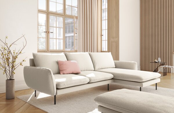 -25 % Dny MOMENTI– Cosmopolitan Design Béžová bouclé rohová pohovka Vienna 255 cm, pravá
