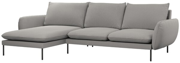 -25 % Dny MOMENTI– Cosmopolitan Design Šedá bouclé rohová pohovka Vienna 255 cm, levá