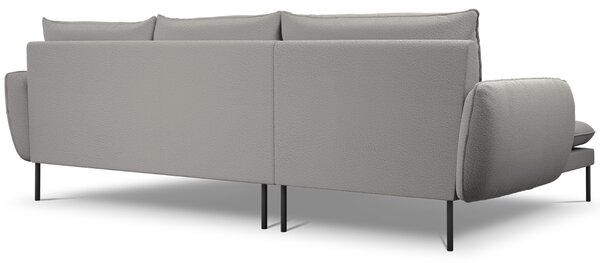-25 % Dny MOMENTI– Cosmopolitan Design Šedá bouclé rohová pohovka Vienna 255 cm, levá