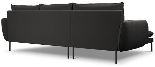 -25 % Dny MOMENTI– Cosmopolitan Design Černá bouclé rohová pohovka Vienna 255 cm, levá