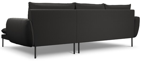 -25 % Dny MOMENTI– Cosmopolitan Design Černá bouclé rohová pohovka Vienna 255 cm, pravá
