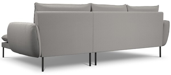 -25 % Dny MOMENTI– Cosmopolitan Design Šedá bouclé rohová pohovka Vienna 255 cm, pravá