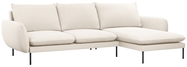 -25 % Dny MOMENTI– Cosmopolitan Design Béžová bouclé rohová pohovka Vienna 255 cm, pravá