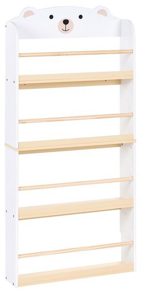 Knihovna se 4 policemi MIMILI 124 cm Bílá