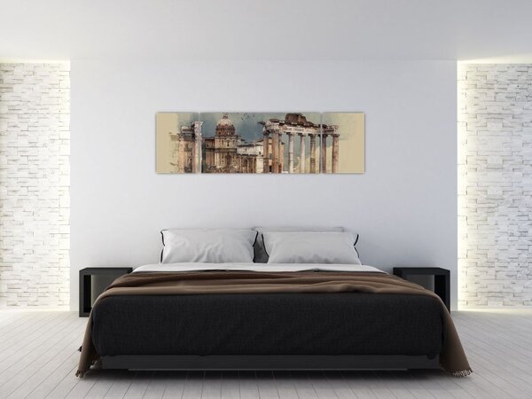 Obraz - Forum Romanum, Řím, Itálie (170x50 cm)