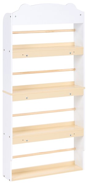Knihovna se 4 policemi MIMILI 124 cm Bílá
