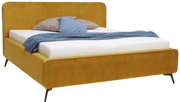 ČALOUNĚNÁ POSTEL, 180/200 cm, textil, kompozitní dřevo, curry žlutá Moderano - Čalouněné postele