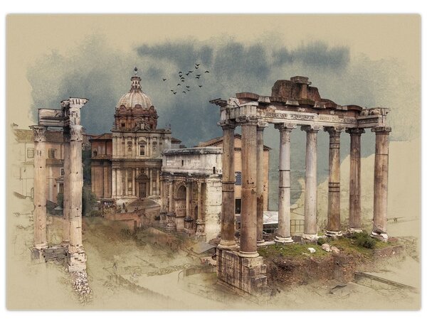 Obraz - Forum Romanum, Řím, Itálie (70x50 cm)