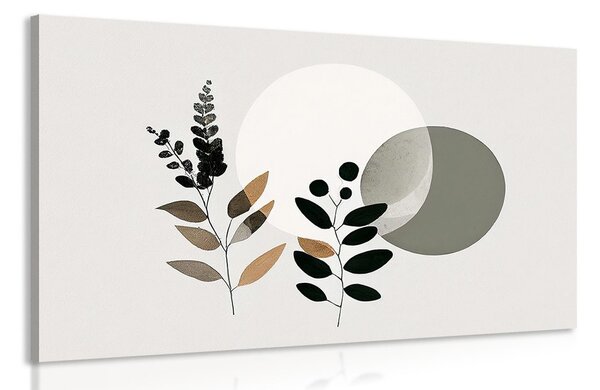 Obraz minimalistické listy s boho pozadím