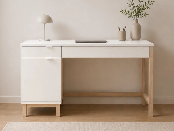 Dětský psací stůl MODEL se šuplíky a skříňkou - Námořnická modrá s černým úchytem, 100x60 cm, Zvolte stranu: Pravá