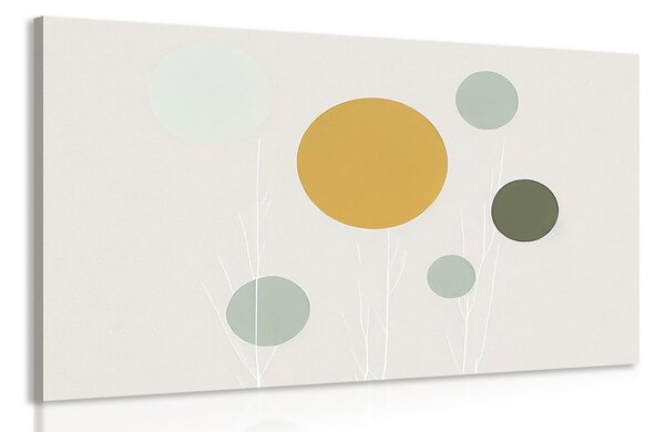 Obraz minimalistické stromy s kruhy