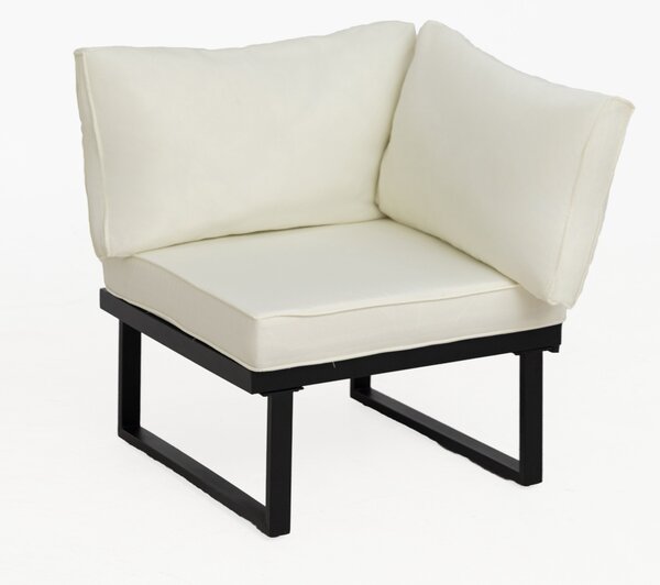 Furnigo Zahradní kovový set Malaga - černý/krémové polštáře