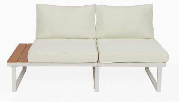 Furnigo Zahradní kovový set Malaga - bílý/krémové polštáře