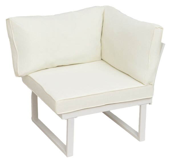 Furnigo Zahradní kovový set Malaga - bílý/krémové polštáře