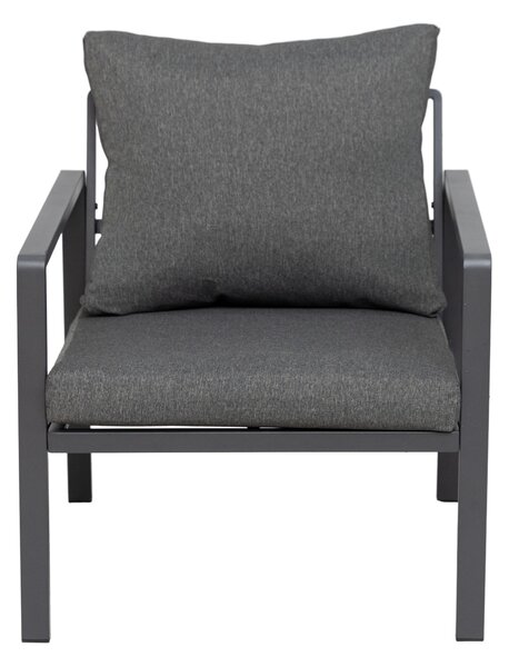 Furnigo Zahradní kovová sestava Valencia - antracit/šedé polštáře