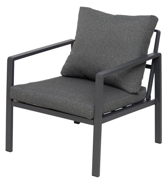 Furnigo Zahradní kovová sestava Valencia - antracit/šedé polštáře