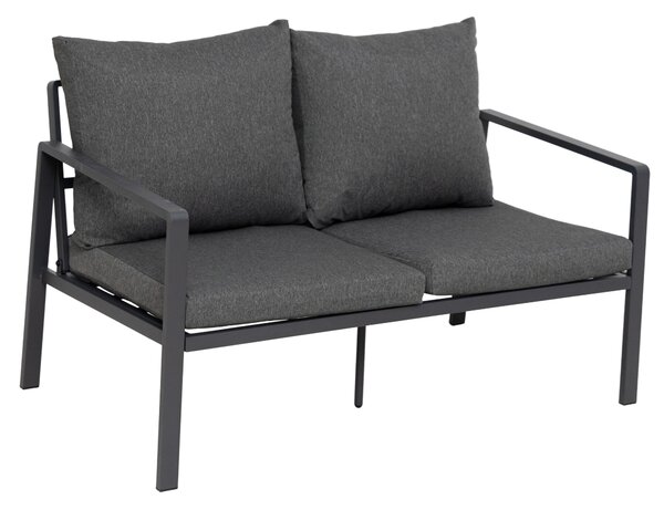 Furnigo Zahradní kovová sestava Valencia - antracit/šedé polštáře