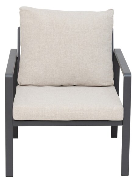 Furnigo Zahradní kovový set Valencia - antracit/béžové polštáře