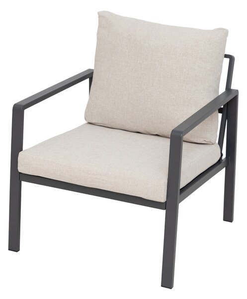 Furnigo Zahradní kovový set Valencia - antracit/béžové polštáře