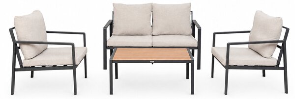 Furnigo Zahradní kovový set Valencia - antracit/béžové polštáře