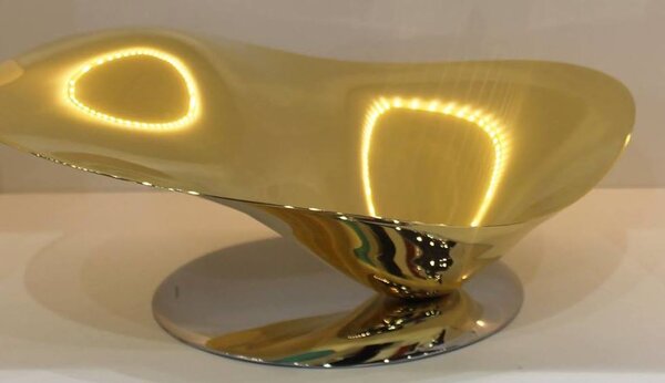 Mísa Petalo 24kt zlacená Bugatti Casa (Barva-nerez základna+ zlacená mísa 24kt zlatem)