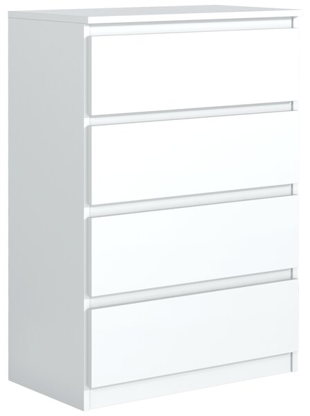 Komoda Meble Masztalerz bílá, 4 zásuvky, laminovaná deska matná, 70 cm