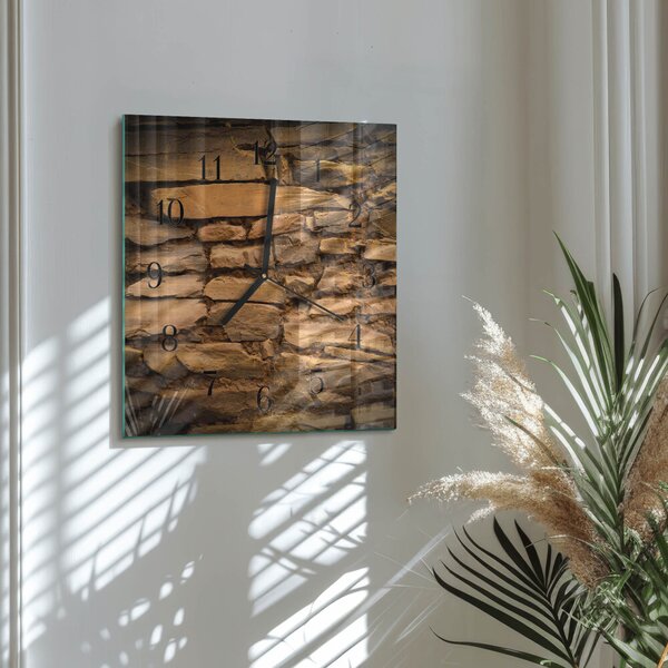 Skleněné hodiny na stěnu Kameny zskc-30x30-00180923