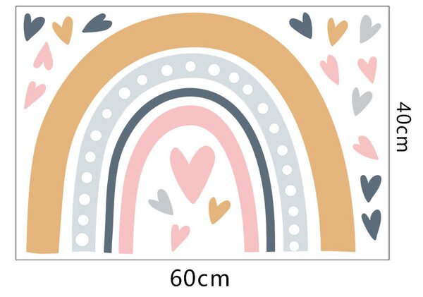 Impresi Samolepka do dětského pokoje Velká druha se srdíčky - 60x40cm