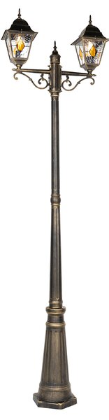 Venkovní lampa s vintage designem starožitné zlato 240 cm 2-světlo - Antigua