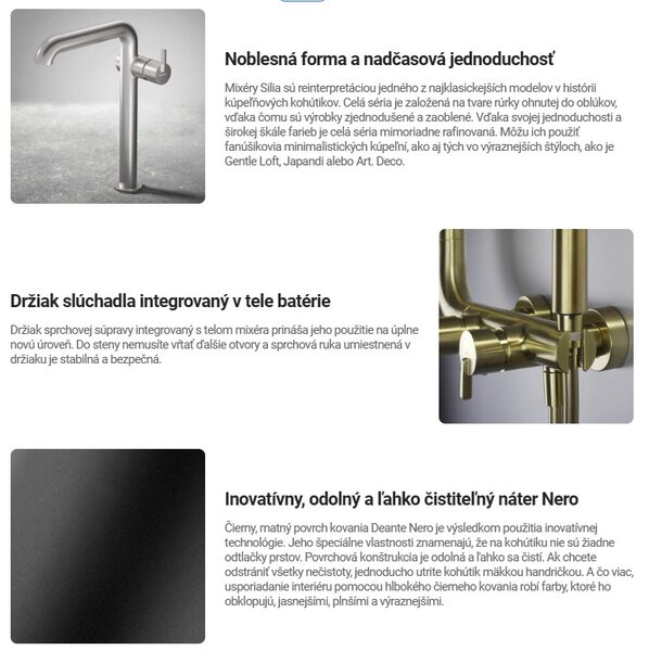 Deante Silia, sprchová baterie s ruční sprchovou soupravou, černá matná, BQS_N41M