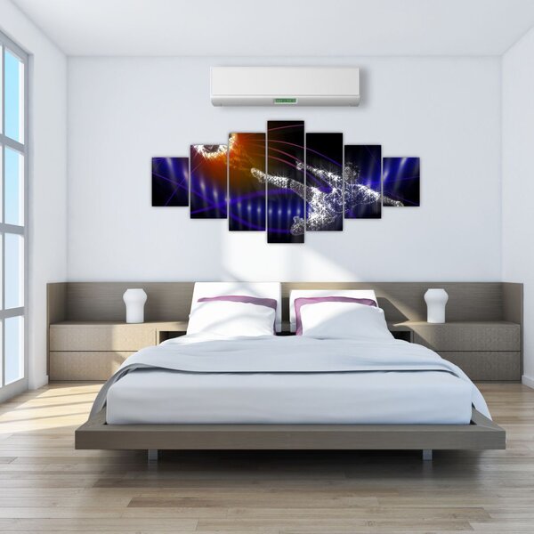 Obraz fotbalisty ve skoku (210x100 cm)