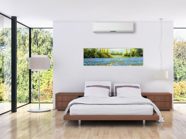 Obraz - Cestička v poli, olejomalba (170x50 cm)