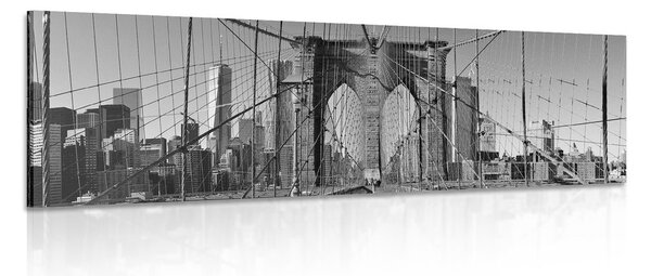 Obraz most Manhattan v New Yorku v černobílém provedení