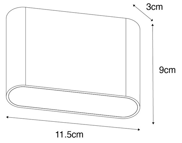 Moderní venkovní nástěnné svítidlo rezavě hnědé 11,5 cm vč. LED IP65 - Batt