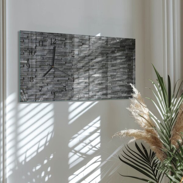 Skleněné hodiny horizontální Kamenná struktura zsppc-60x30-00295384