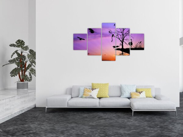 Obraz - Siluety zvířat (125x70 cm)