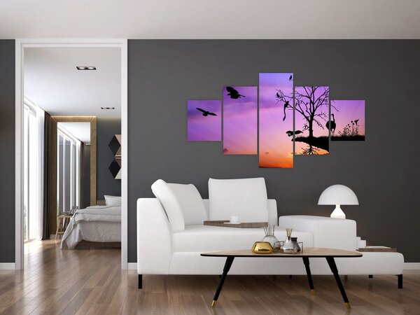 Obraz - Siluety zvířat (125x70 cm)