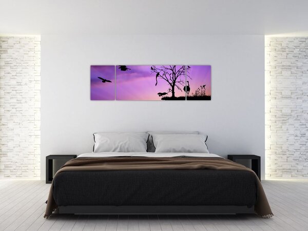 Obraz - Siluety zvířat (170x50 cm)