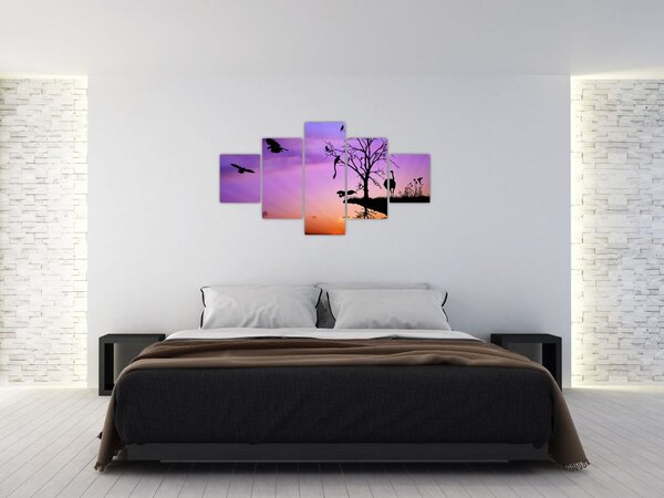 Obraz - Siluety zvířat (125x70 cm)