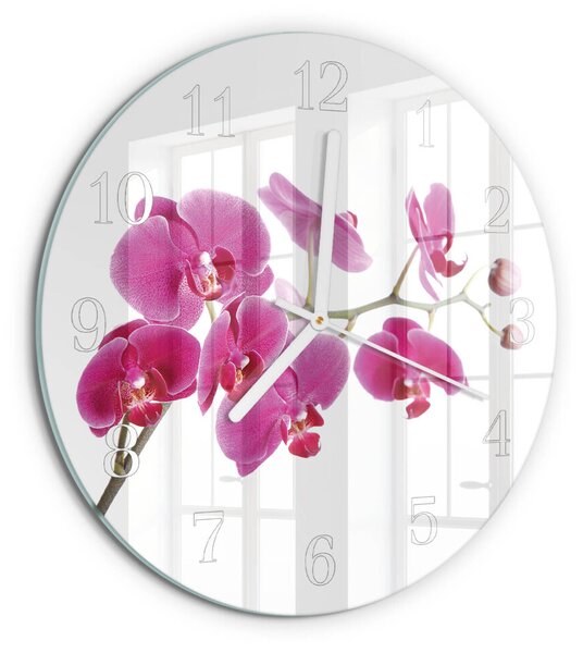 Skleněné hodiny na stěnu Orchidej zsob-fi30-00081722
