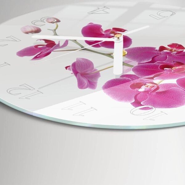 Skleněné hodiny na stěnu Orchidej zsob-fi30-00081722