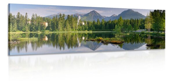 Obraz nádherné panorama hor u jezera