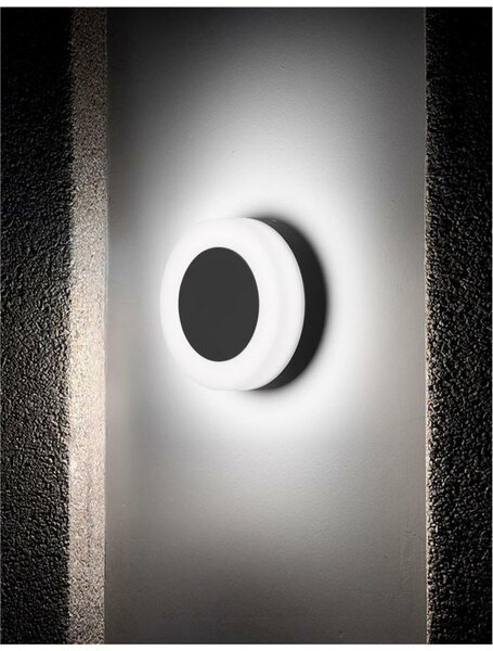 Nova Luce Elegantní kruhové nástěnné svítidlo TUNE - 9 W, 620 lm, 3000 K, bílo-černá NV 9529713